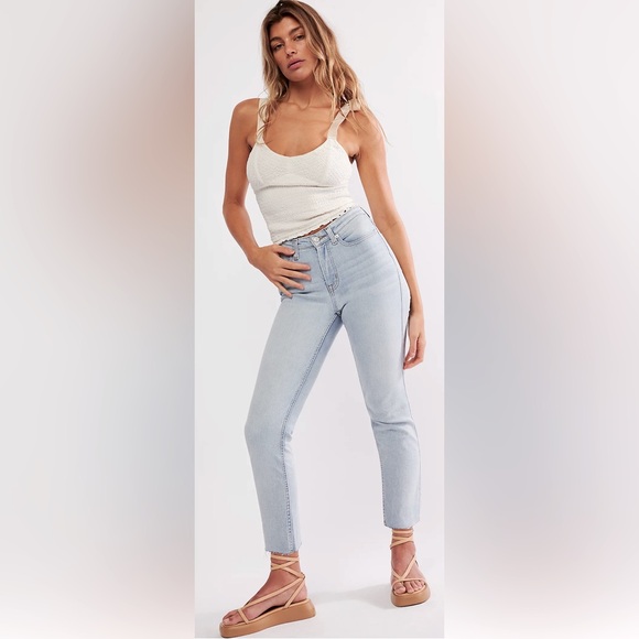 Free People Light Wash Skinny Jeans Size 29 - Picture 2 of 6